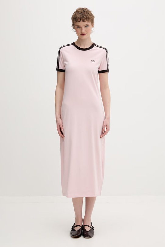 adidas Originals sukienka bawełniana z elastanem różowy KC9014