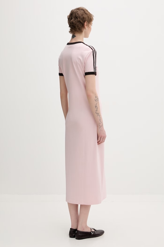 adidas Originals sukienka bawełniana z elastanem KC9014 różowy SS26