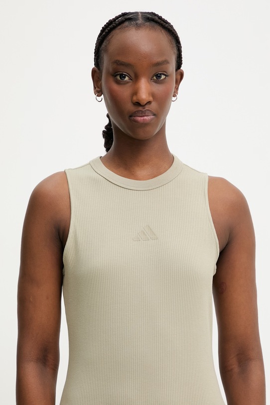 adidas sukienka z bawełną zielony KD6586