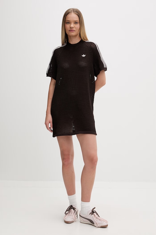 adidas Originals sukienka letnia ażurowa KE0203 brązowy SS26