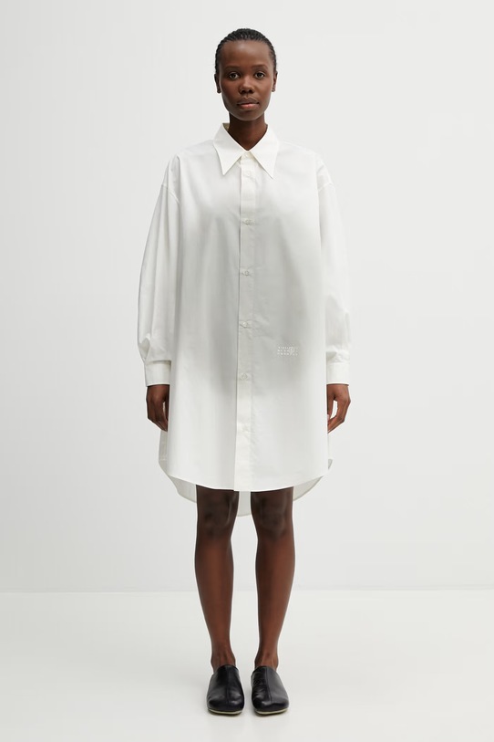 MM6 Maison Margiela košilové šaty bavlněné béžová S52CT0797.M35256.101