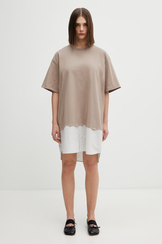 Šaty MM6 Maison Margiela hladký béžová S52DA0079.M20050.115