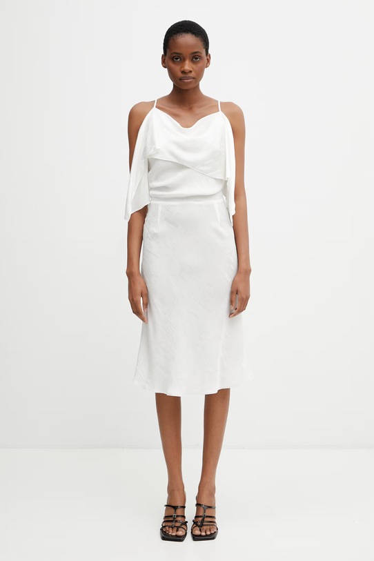 MM6 Maison Margiela sukienka letnia z wiskozą biały S52DD0082.M35737.003J