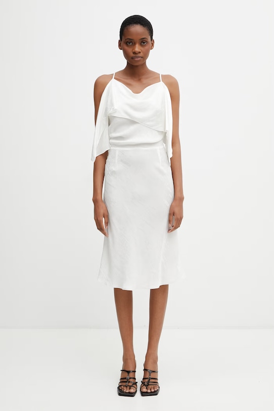 MM6 Maison Margiela sukienka letnia z wiskozą biały S52DD0082.M35737.003J