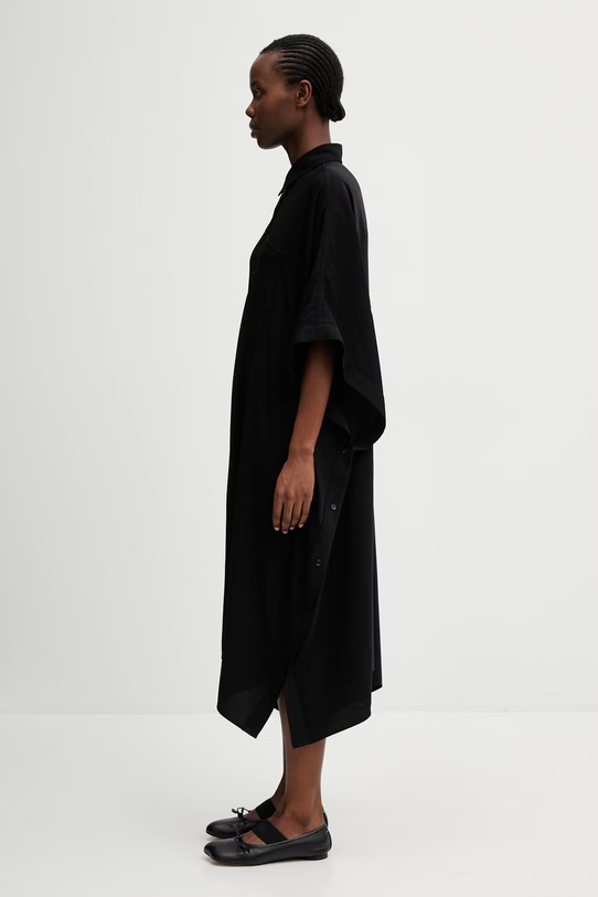 MM6 Maison Margiela košilové šaty hladké S52DD0090.S43455.900 černá SS26