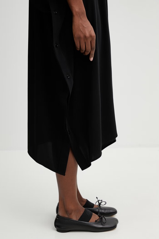 MM6 Maison Margiela košilové šaty hladké černá S52DD0090.S43455.900