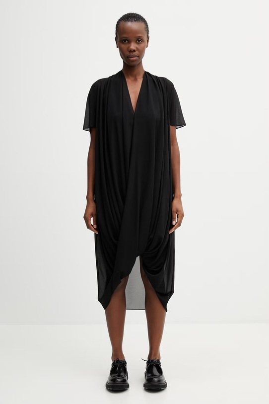 MM6 Maison Margiela sukienka gładka czarny S52DG0034.M35468.900