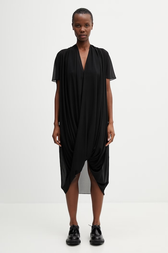 MM6 Maison Margiela sukienka gładka czarny S52DG0034.M35468.900