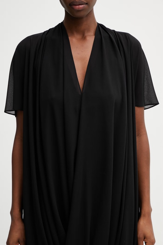 MM6 Maison Margiela sukienka gładka czarny S52DG0034.M35468.900