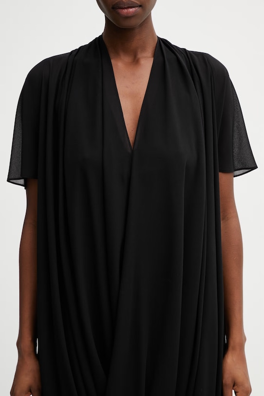 MM6 Maison Margiela sukienka gładka czarny S52DG0034.M35468.900