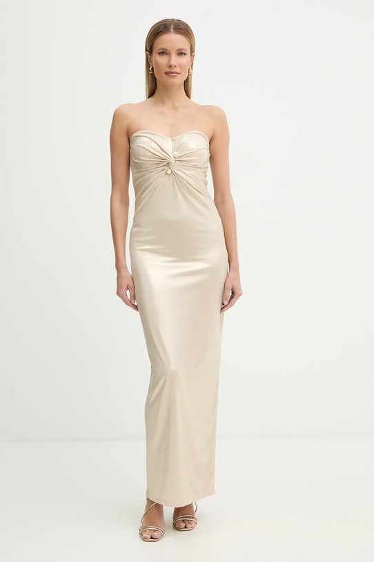 Fracomina sukienka z elastanem złoty FQ26SD3004W798Y7