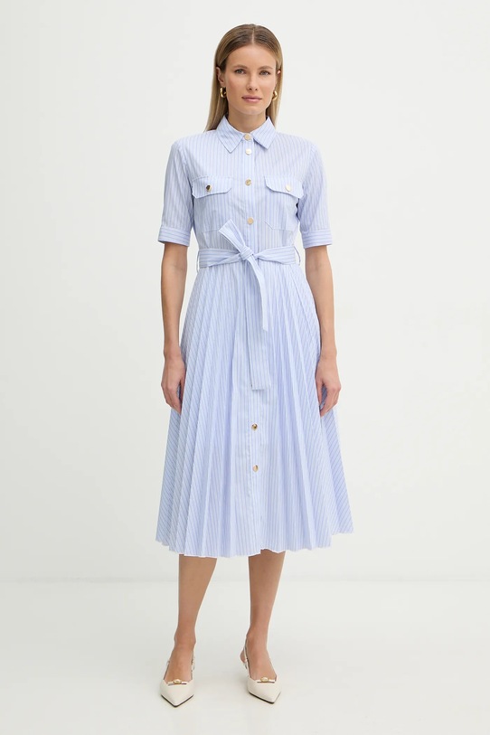 Fracomina sukienka midi niebieski FR26SD4003W697N8