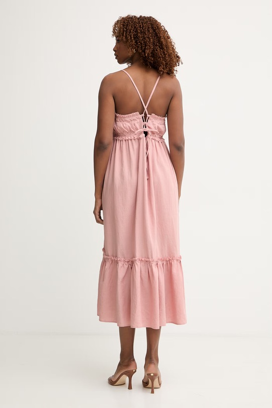 Ρούχα Fracomina Καλοκαιρινό με λινό FJ26SD3008W83801 ροζ