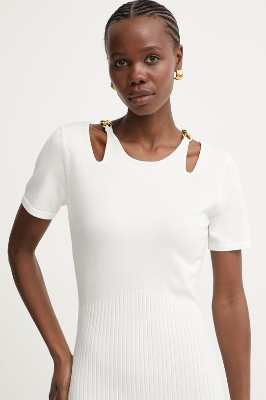 Fracomina sukienka z wiskozą beżowy FJ26SD5001K56501