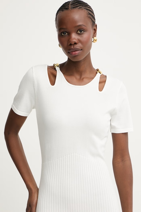 Fracomina sukienka z wiskozą beżowy FJ26SD5001K56501