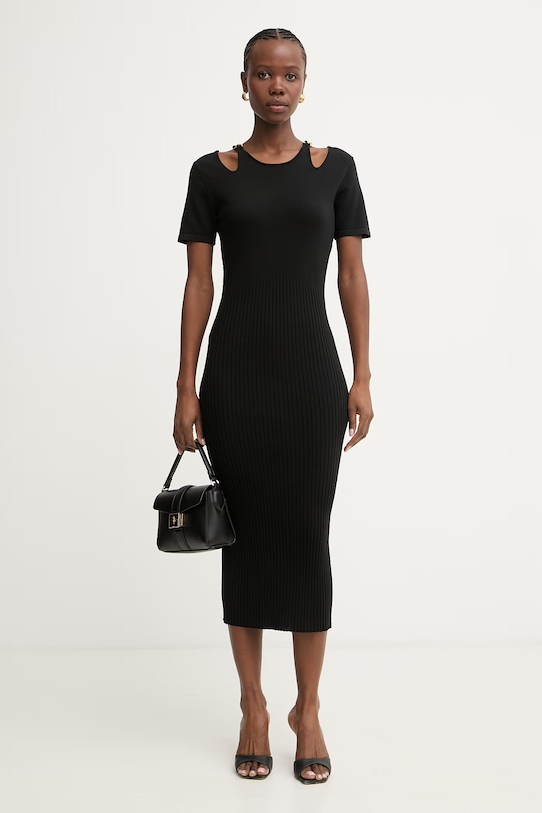 Fracomina sukienka z wiskozą FJ26SD5001K56501 czarny SS26