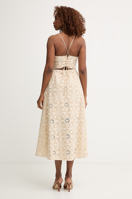 Одяг Fracomina літня сукня бавовняна FJ26SD2007W400E5 бежевий