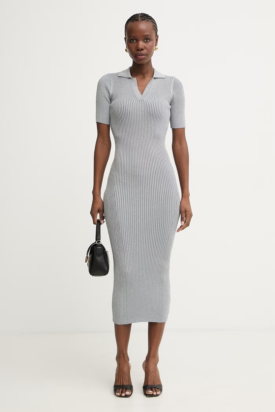 Fracomina sukienka bodycon z wiskozy FS26SD5001K564Q7 szary SS26