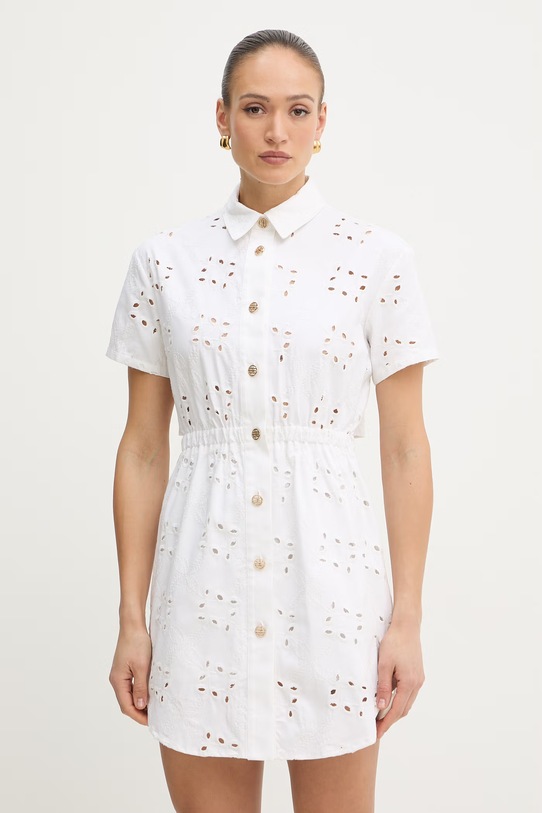 Fracomina sukienka bawełniana beżowy FS26SD1008W825V8