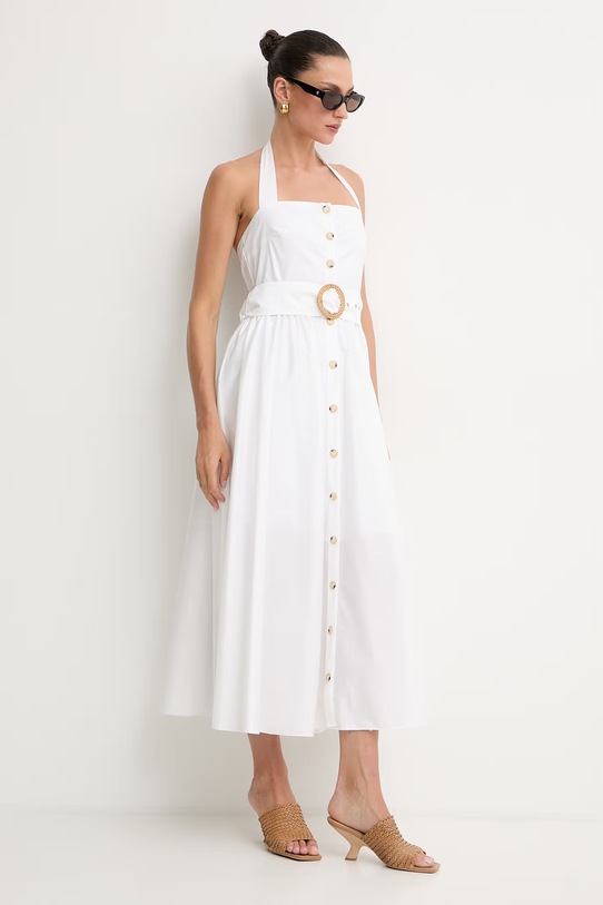 Fracomina sukienka FS26SD2003W40001 biały SS26