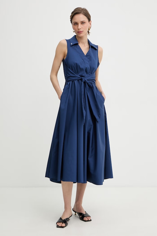 Fracomina sukienka z bawełny FS26SD2010W40201 granatowy SS26