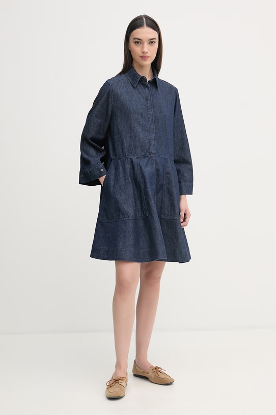 United Colors of Benetton haljina traper 40QFDV0CA mornarsko plava SS26