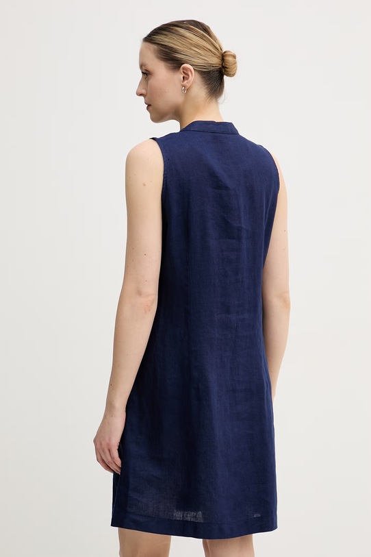 Odjeća United Colors of Benetton ljetna haljina od lana 4AGHDV0CC mornarsko plava