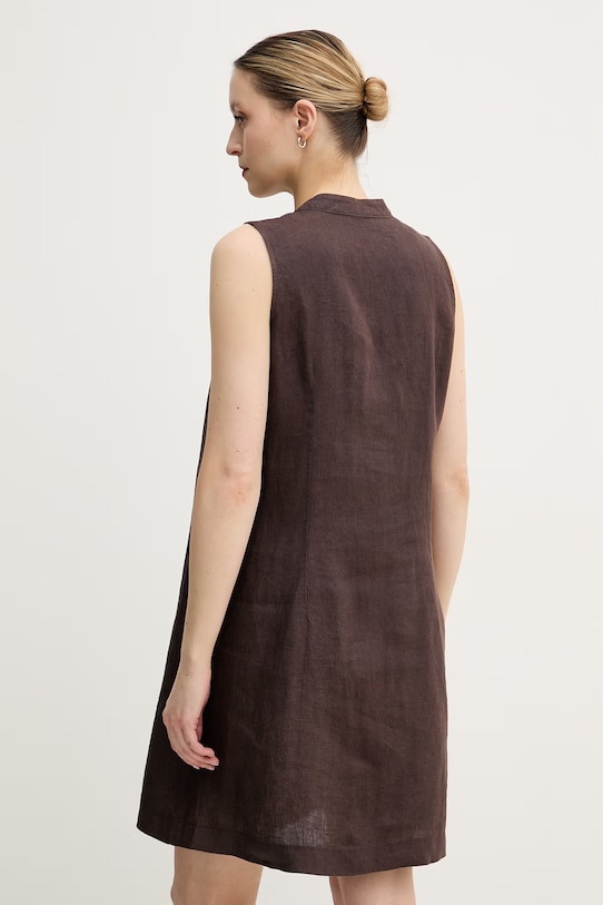 Odjeća United Colors of Benetton ljetna haljina od lana 4AGHDV0CC smeđa
