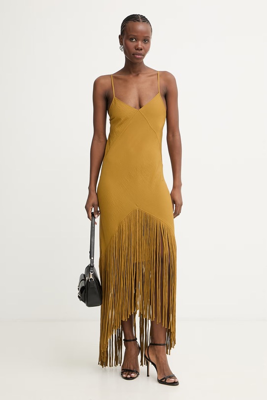 Pinko sukienka bieliźniana z wiskozą 106825.A3AY zielony SS26