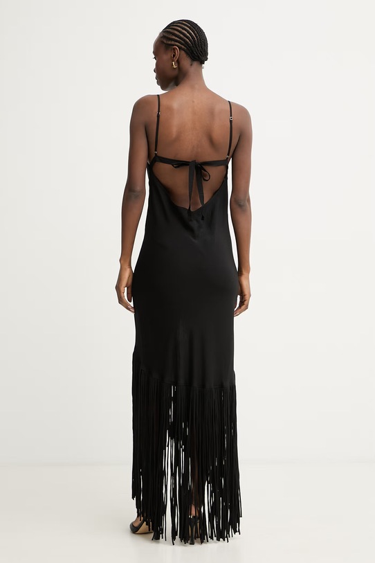 Ρούχα Pinko φόρεμα lingerie με βισκόζη 106825.A3AY μαύρο