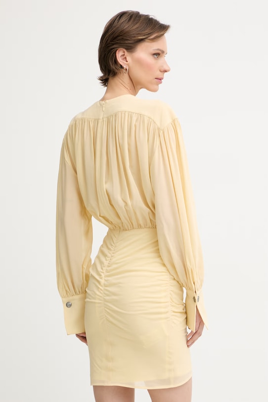 Odzież Pinko sukienka drapowana z wiskozą 106896.A3B2 żółty