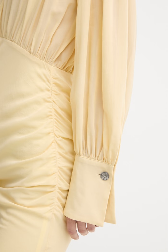 Pinko sukienka drapowana z wiskozą 106896.A3B2 żółty