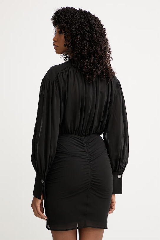 Oblečení Pinko drapované šaty s viskózou 106896.A3B2 černá