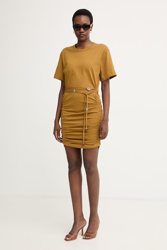 Pinko obleka bombažna 106909.A3AR rjava SS26