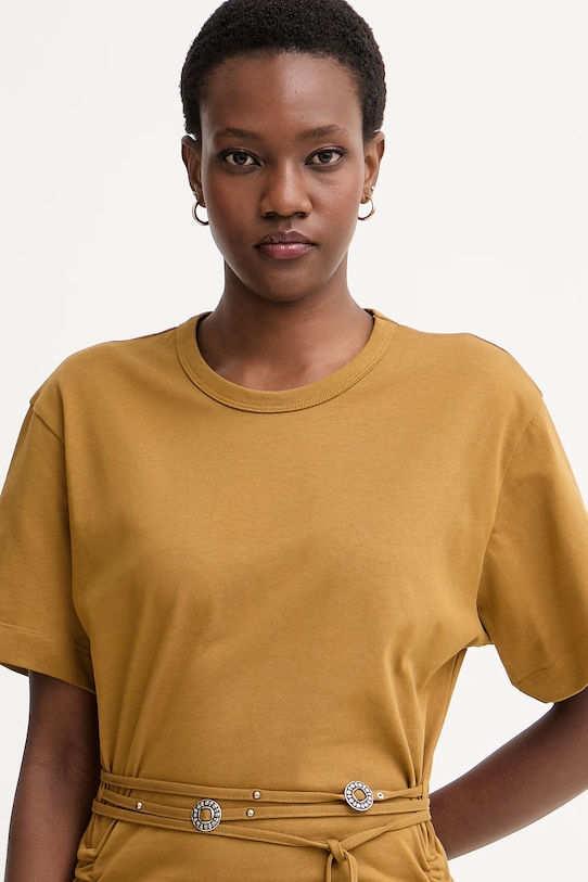 Pinko obleka bombažna rjava 106909.A3AR