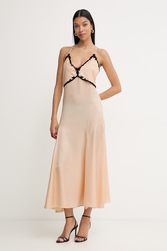 Pinko φόρεμα lingerie μπεζ 106894.A3AV