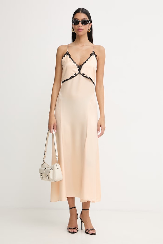 Pinko sukienka bieliźniana 106894.A3AV beżowy SS26