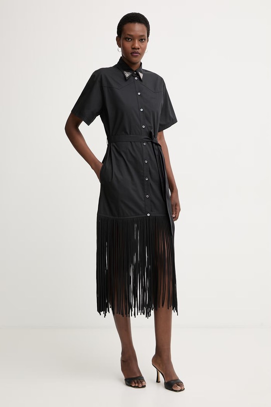 Pinko šaty bavlnené čierna 106827.A2LD