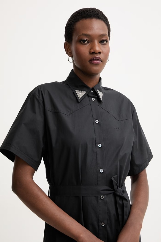 Pinko šaty bavlnené čierna 106827.A2LD