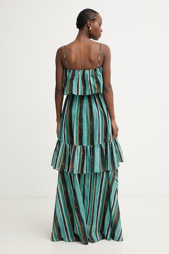 Odzież Pinko sukienka letnia bawełniana 106878.A3CH turkusowy