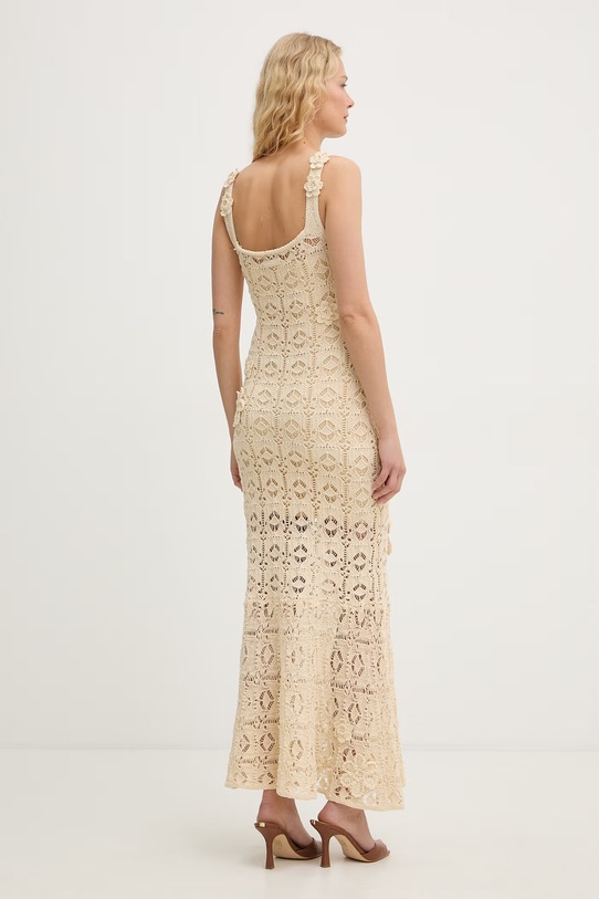 Pinko sukienka syrenka z bawełną 106862.A3B8 beżowy SS26