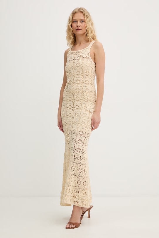 Odzież Pinko sukienka syrenka z bawełną 106862.A3B8 beżowy