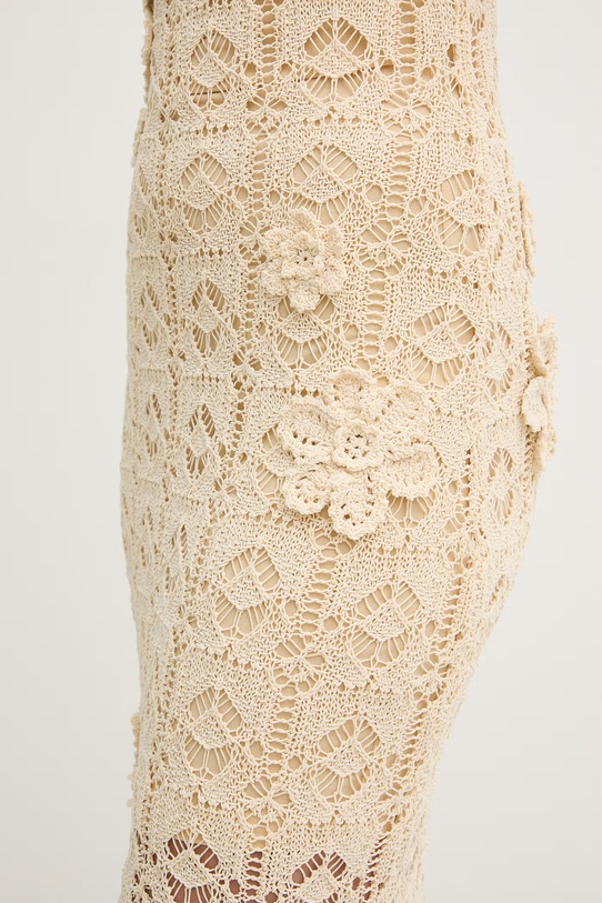 Pinko sukienka syrenka z bawełną 106862.A3B8 beżowy