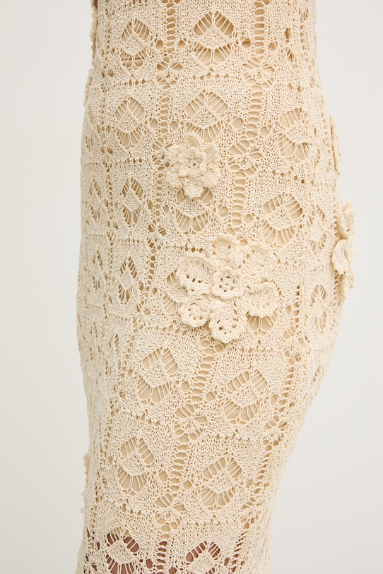 Pinko morská sukňová silueta šaty s bavlnou 106862.A3B8 béžová