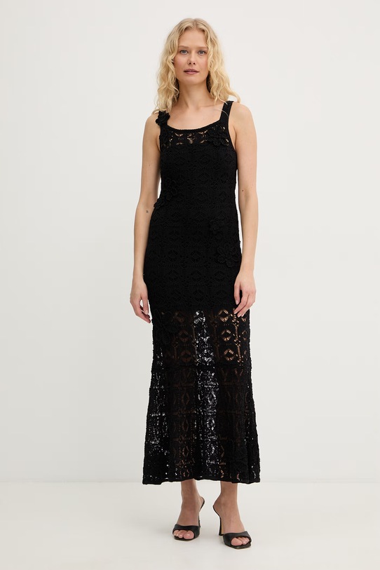 Pinko sukienka syrenka z bawełną czarny 106862.A3B8