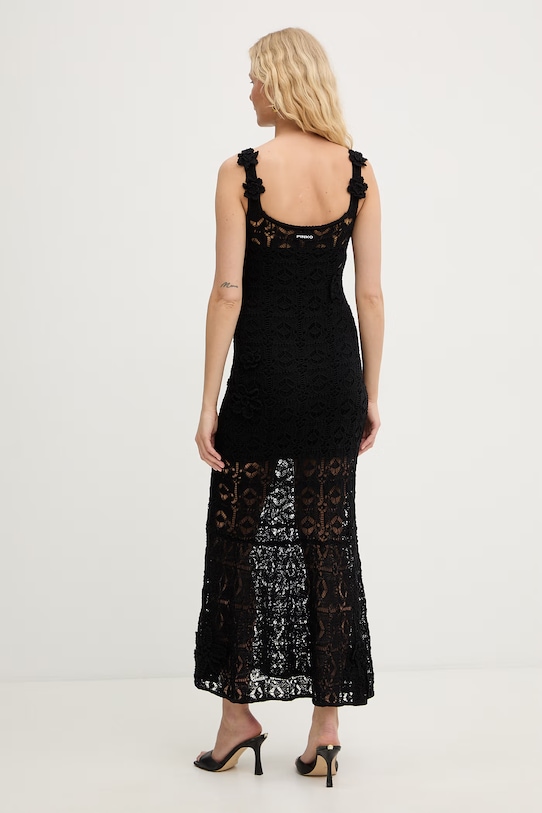 Pinko dámske šaty v štýle morskej panny s bavlnou 106862.A3B8 čierna SS26