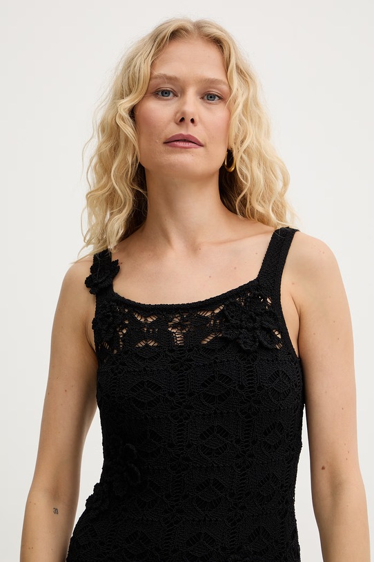 Pinko sukienka syrenka z bawełną czarny 106862.A3B8