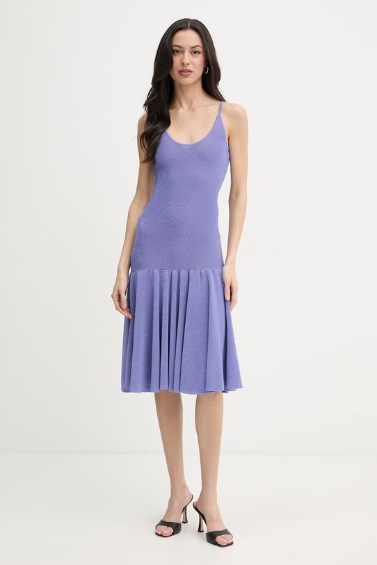 Pinko sukienka z wiskozą fioletowy 106940.A3BD