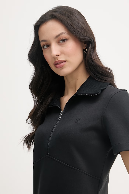 Calvin Klein Jeans sukienka z wiskozą czarny LV044F207G