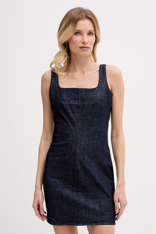 Calvin Klein Jeans šaty rifľové tmavomodrá LV047F793G